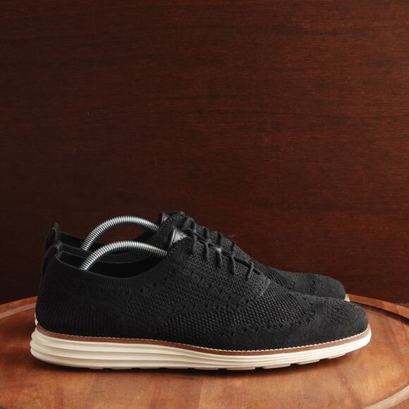 Cole Haan Oxfords Mens SZ 11M BLK Original Grand Stitchlite Wingtip Shoes Preppy